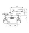 TOTO Bath Filler & Mixer - REI S -  TX467SRS - Dimensions