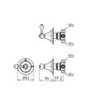 TOTO Lever Handle 3 Way Diverter - CURIO -  TX484SCL - Dimensions