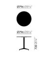 VITRA Bistro Table - Round - Bouroullec - Dimensions