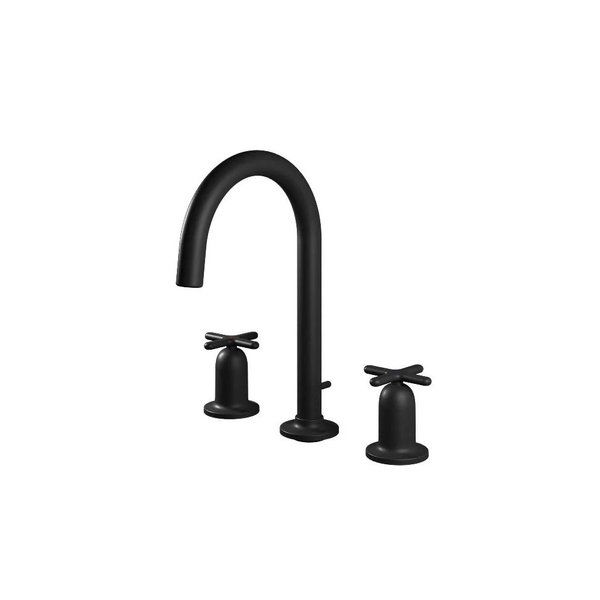  TX119LYC#MB - HAYON - 8" Cross Handle Lavatory Faucet with Pop-Up Waste (Matte Black)