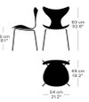 Fritz Hansen Lily - Chair (3108) - Jacobsen - Dimensions