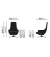 VITRA Repos Lounge Chair - Citterio - Dimensions