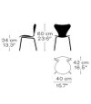 Fritz Hansen Series 7 3117 - Children's Chair - Jacobsen - Dimensions