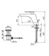 TOTO Single Lever Lavatory Faucet w/ Pop-up Waste - TOJA - TX115LT - Dimensions