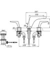 TOTO Lavatory Faucet w/ Pop-Up Waste - TOJA - TX119LT - Dimensions