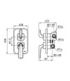 TOTO Single Lever Bath & Shower Mixer w/ Diverter - TOJA - TX442ST - Dimensions
