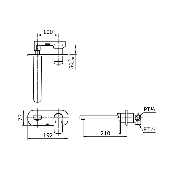 TX120LX - ALISEI - Single Lever Wall Type Lavatory Faucet