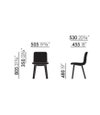 VITRA HAL Soft Wood Chair - Morrison - Dimensions