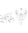 TOTO Single Lever Bath & Shower Mixer - GA - TBG04302 - Dimensions