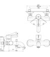 TOTO Exposed Single Lever Bath & Shower Mixer - GF - TBG11302 - Dimensions