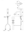 TOTO Single Lever Lavatory Faucet w/ Pop-Up Waste - GF - TLG11301 - Dimensions