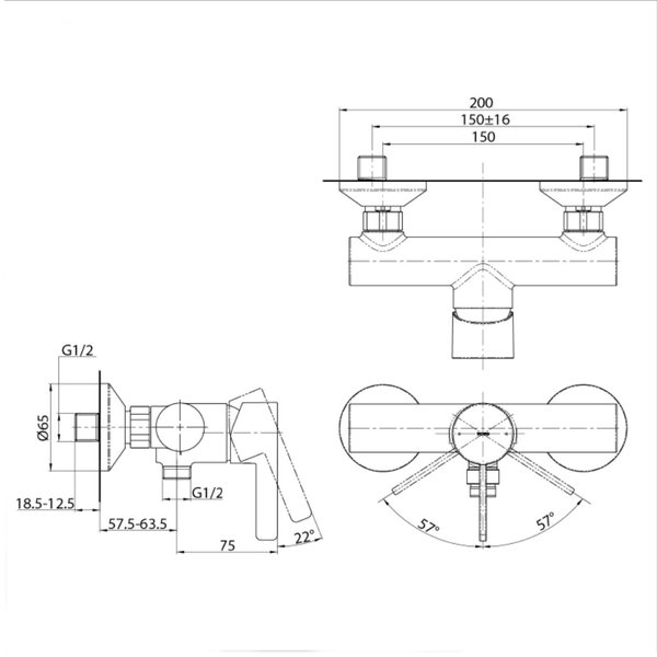 TBG11301 - GF - Exposed Single Lever Shower Mixer