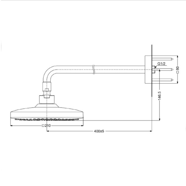 TBW02004 - G - Over Head Shower (Wall Type) (2 Mode)