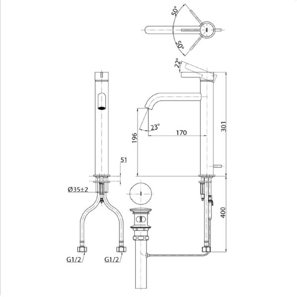 TLG11305 - GF - Single Lever Lavatory Faucet (w/ Pop-up Waste)