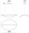 Stilnovo Diphy Suspension Lamp - Crosatto - Dimensions L76