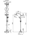 TOTO Single Lever Shower Column Set - UMI - TX492SUN - Dimensions