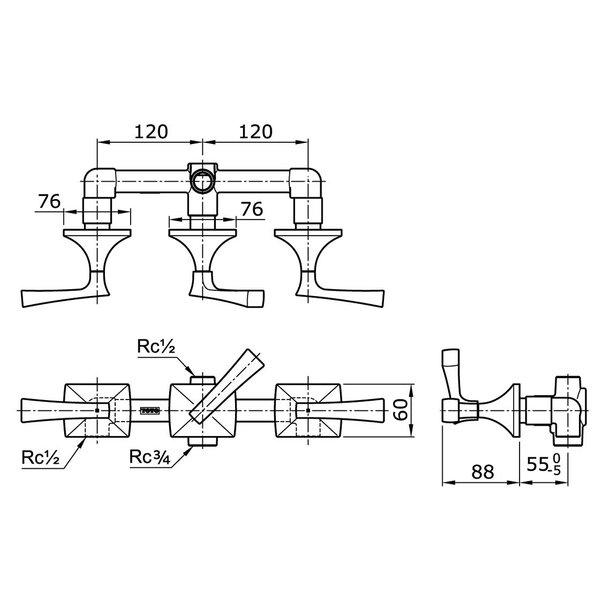 TX469SW - WENZAL - Mixing Valve for Bath & Shower with Diverter