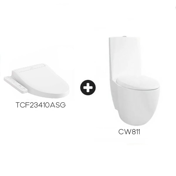 LE MUSE Close Coupled Toilet Bowl CW811PJ with Washlet TCF23410ASG